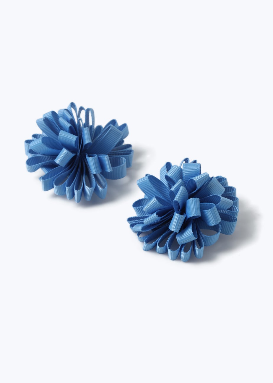 Blue Pom Pom Clips