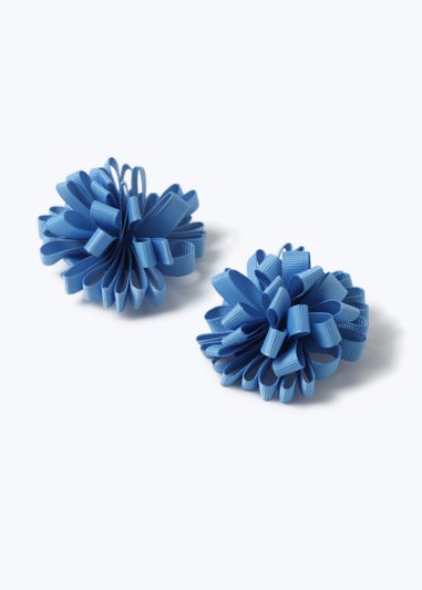 Blue Pom Pom Clips