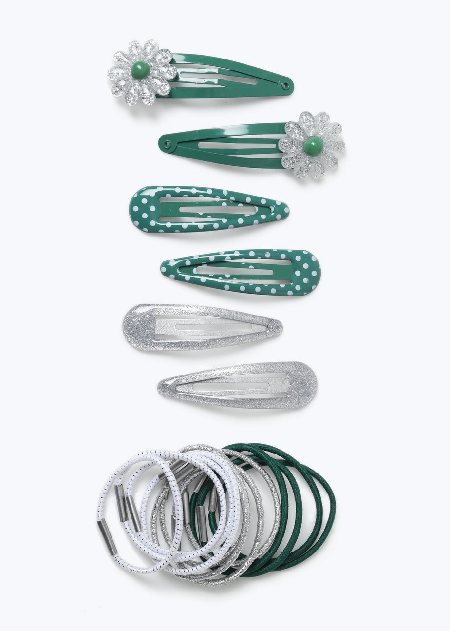 Green Hair Bobble and Hair Clip Set