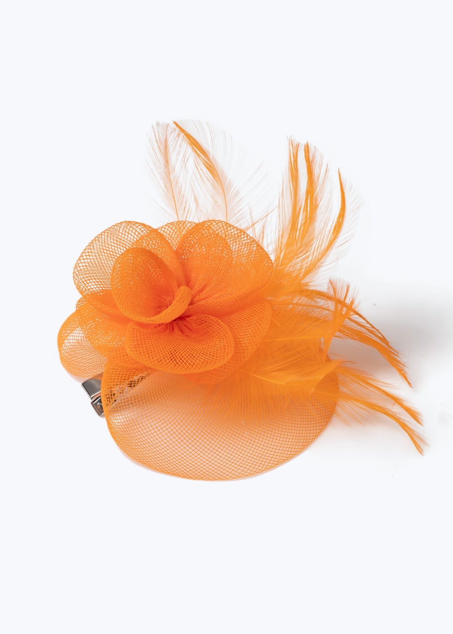 Orange Rose Feather Fascinator