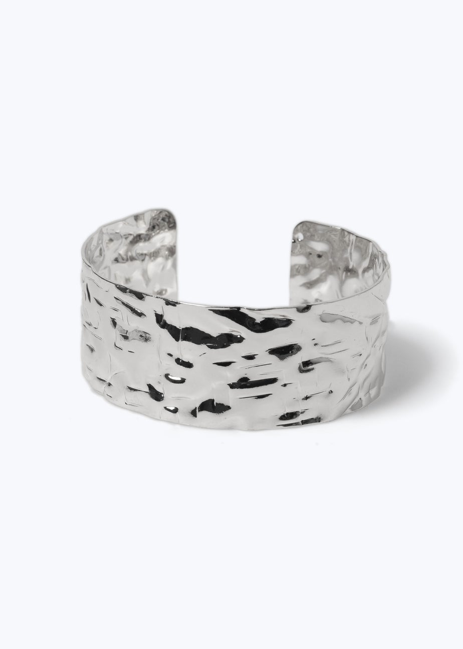 Silver Hammered Cuff Bracelet