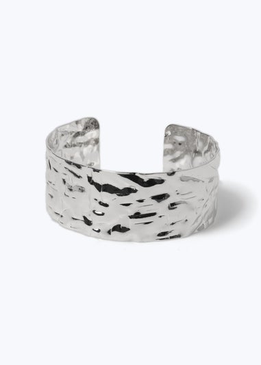 Silver Hammered Cuff Bracelet