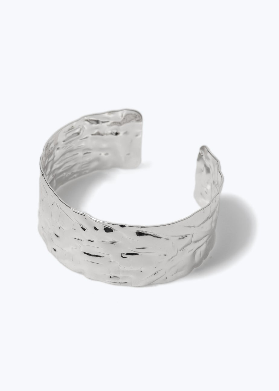 Silver Hammered Cuff Bracelet