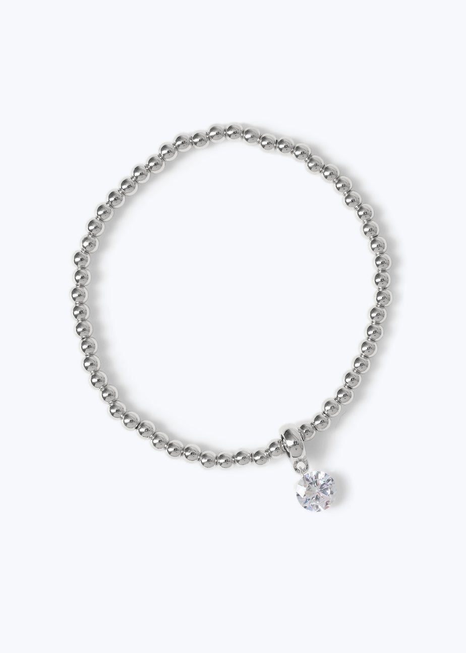 Crystal Stretch Silver Bracelet