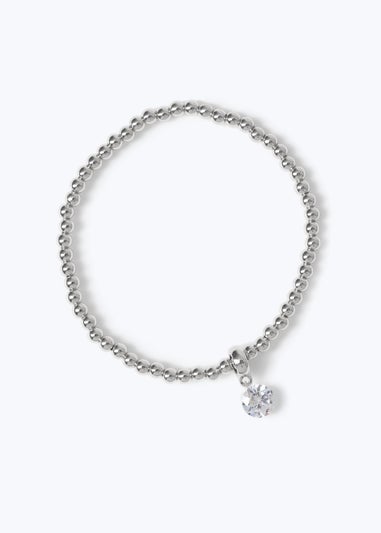 Crystal Stretch Silver Bracelet