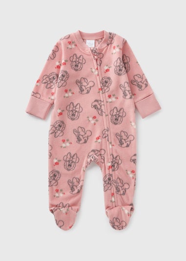 Disney Baby Pink Minnie Mouse Fleece Sleepsuit (Newborn-18mths)