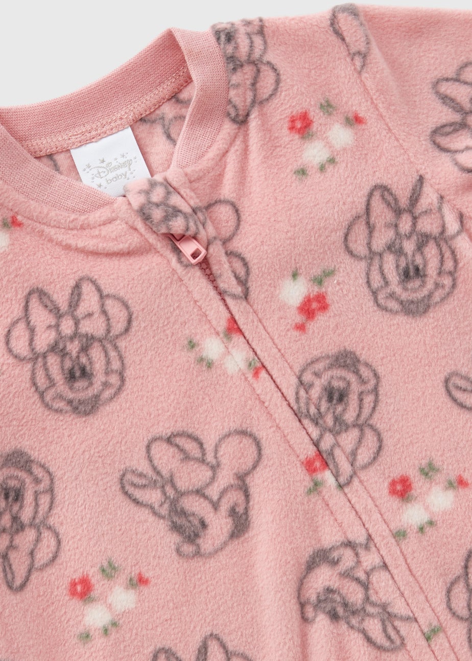 Disney Baby Pink Minnie Mouse Fleece Sleepsuit (Newborn-18mths)