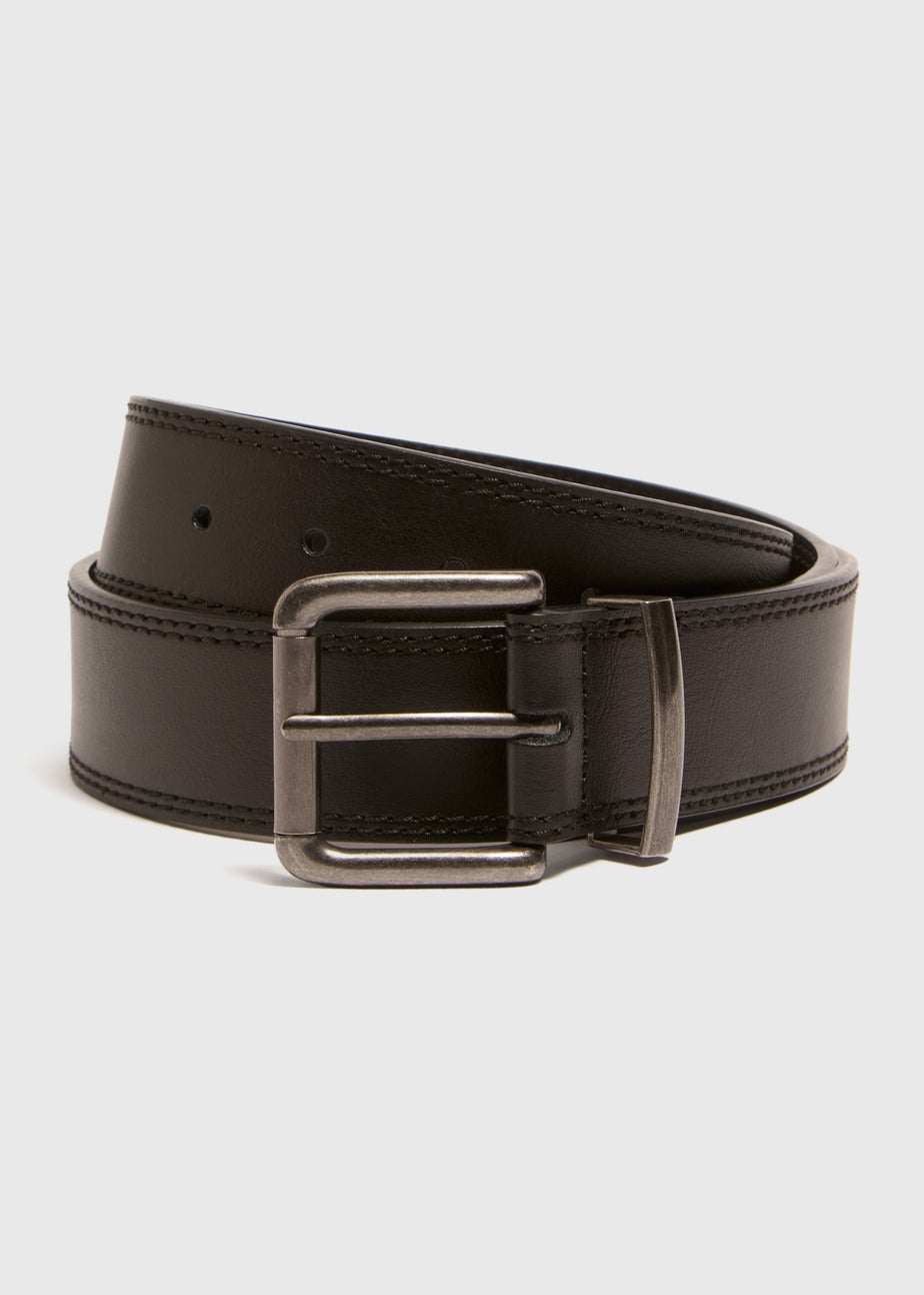 Black Leather Jeans Belt