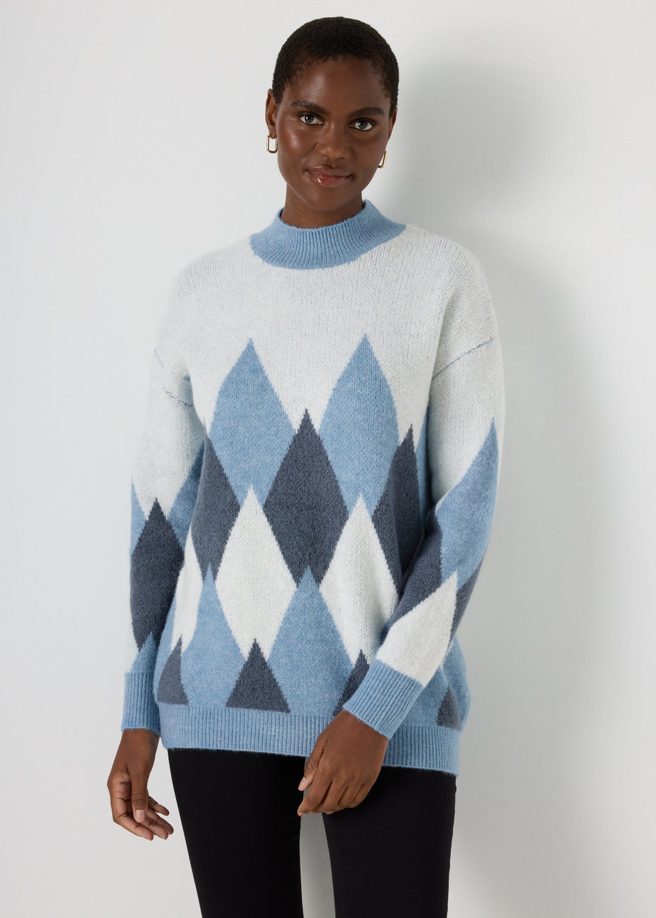 Blue Diamond Pattern Jumper