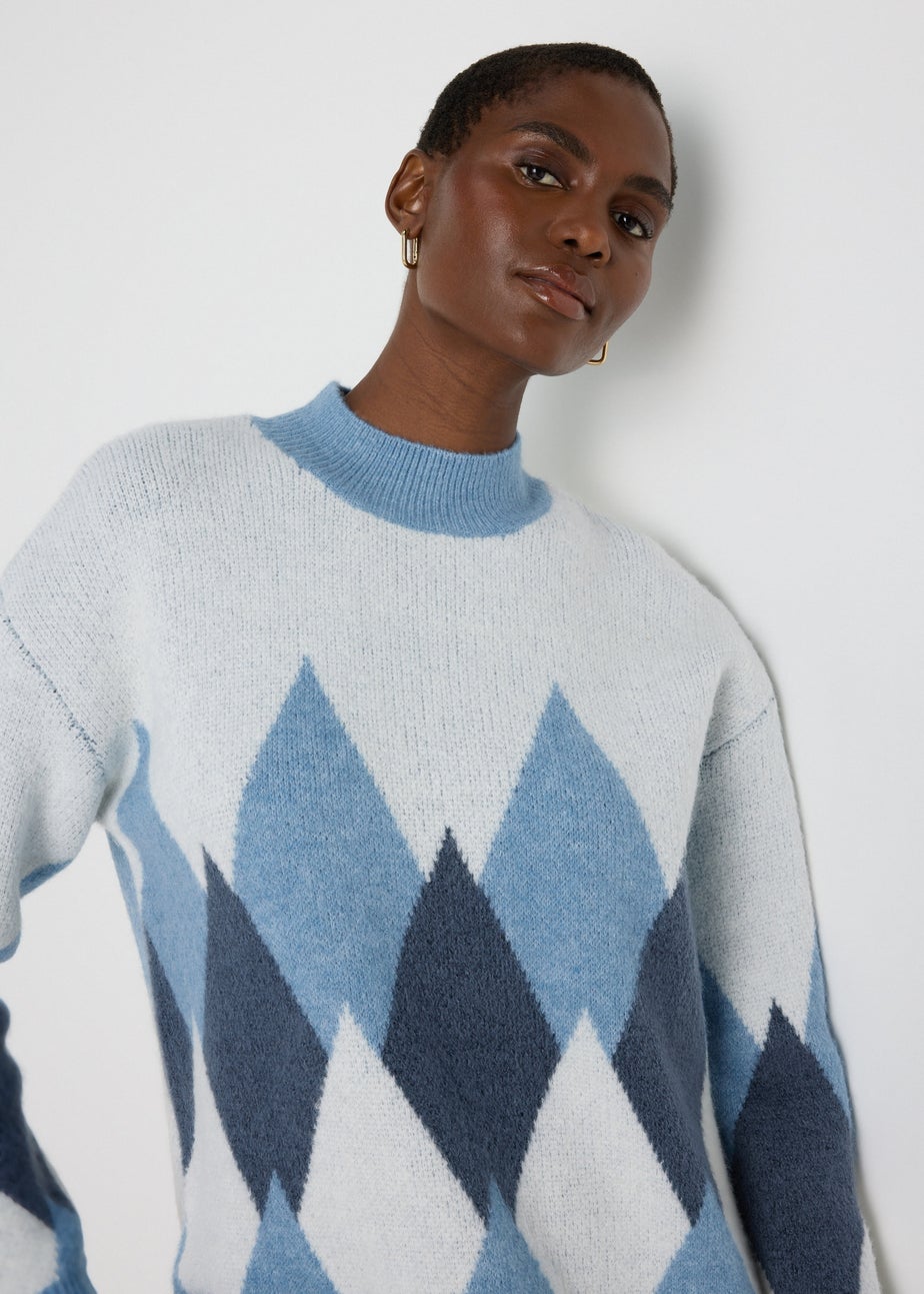 Blue Diamond Pattern Jumper