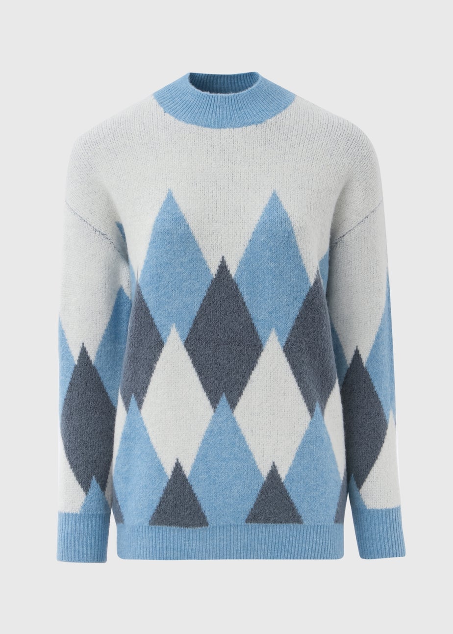 Blue Diamond Pattern Jumper