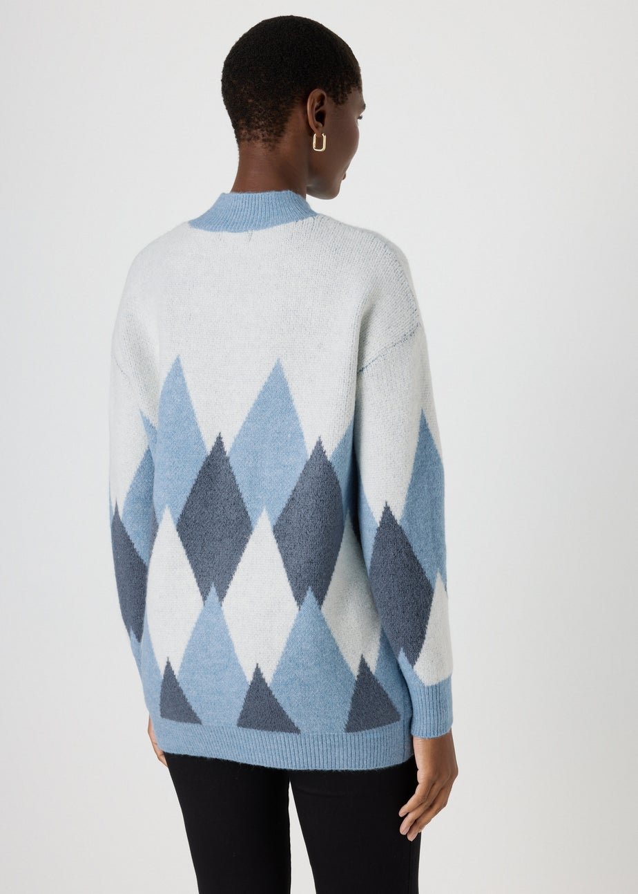 Blue Diamond Pattern Jumper