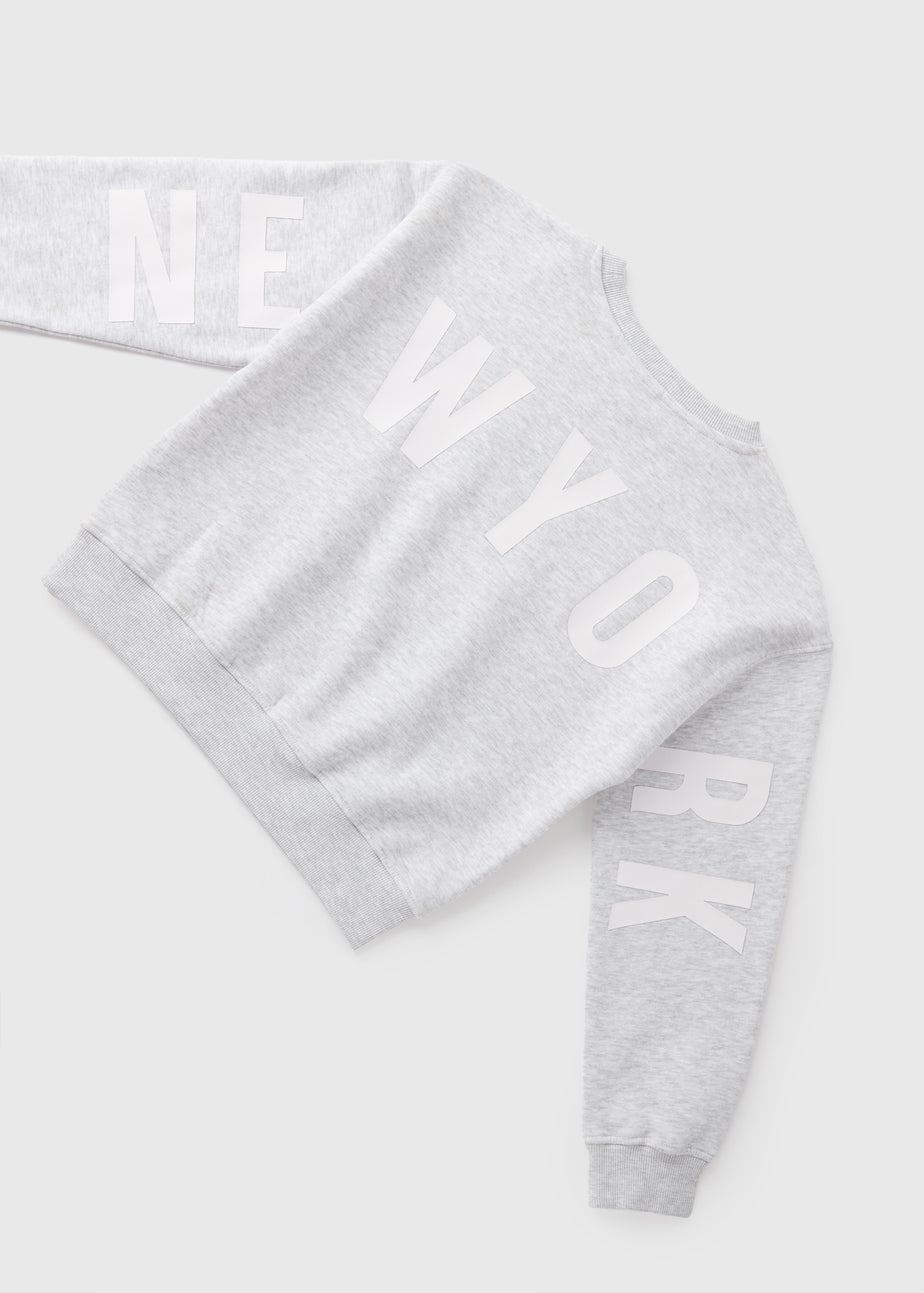 Girls Grey New York Sweatshirt (7-15yrs)