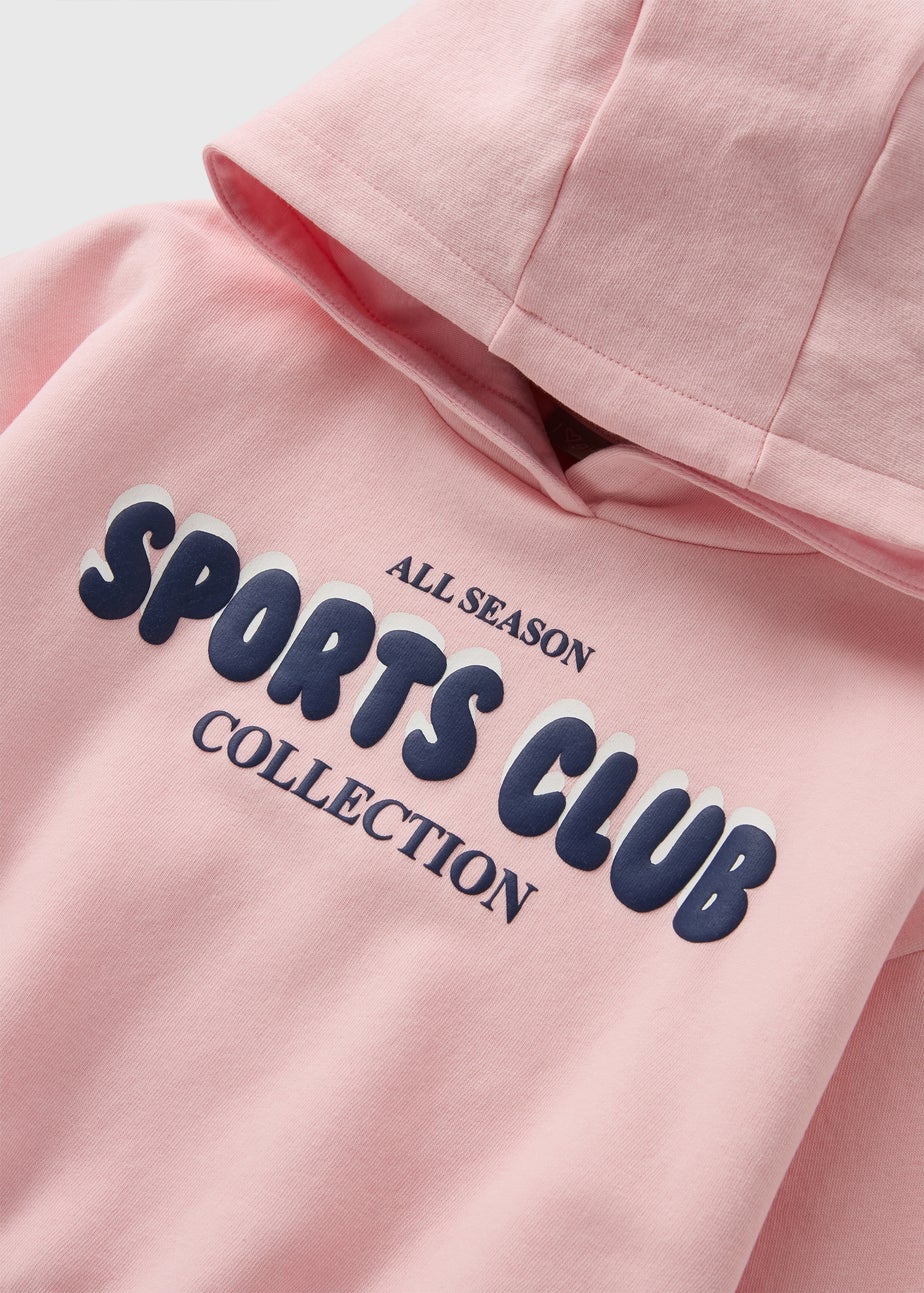 Girls Pink Sports Club Hoodie (7-15yrs)