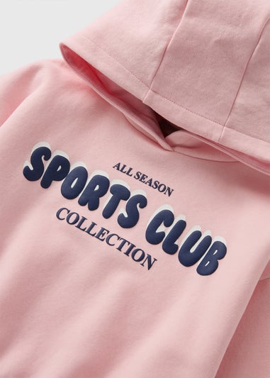 Girls Pink Sports Club Hoodie (7-15yrs)