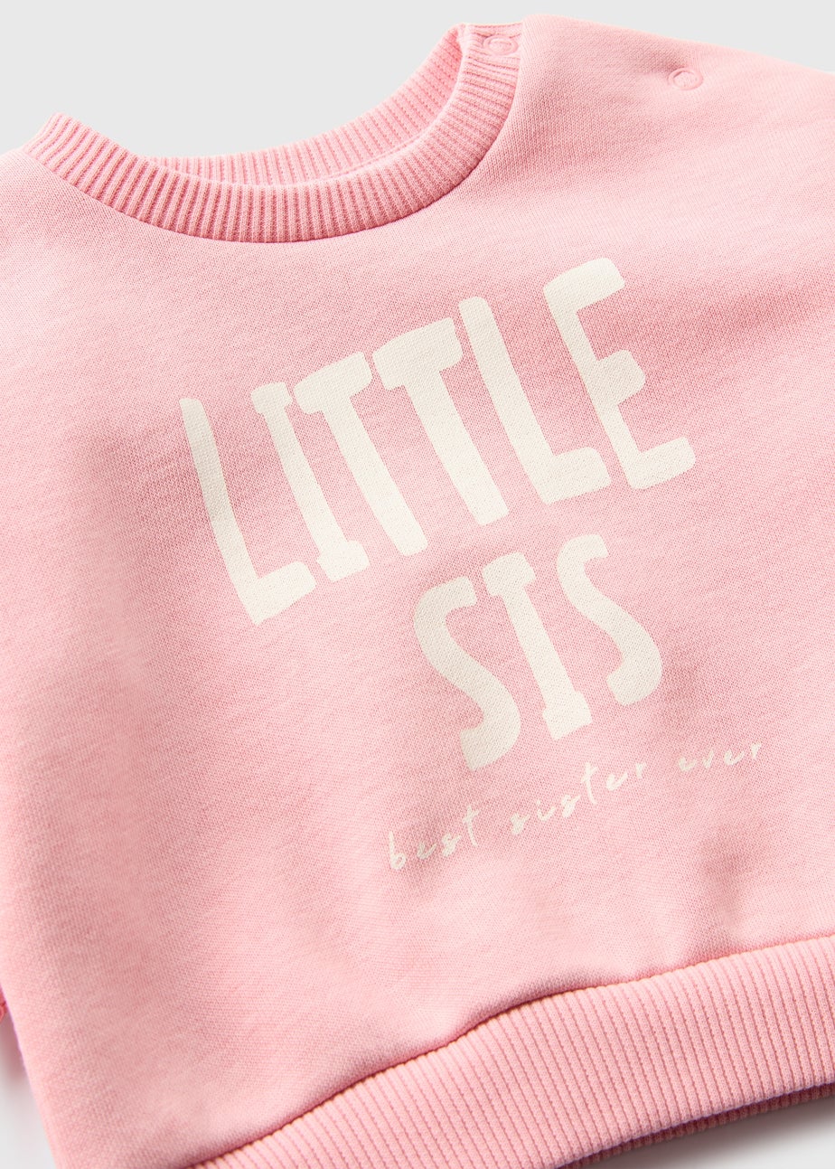 Baby Pink Little Sis Sweatshirt (Newborn-23 mths)