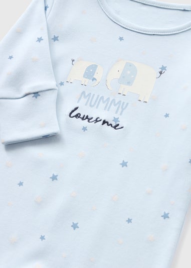 Baby Blue Mummy Sleepsuit (Newborn-18mths)