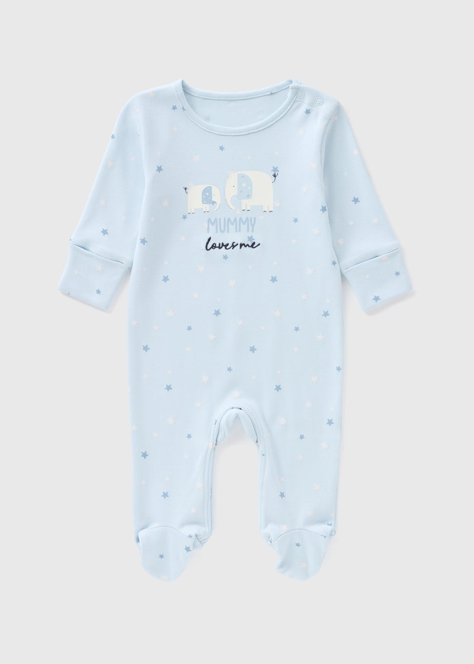 Baby Blue Mummy Sleepsuit (Newborn-18mths)