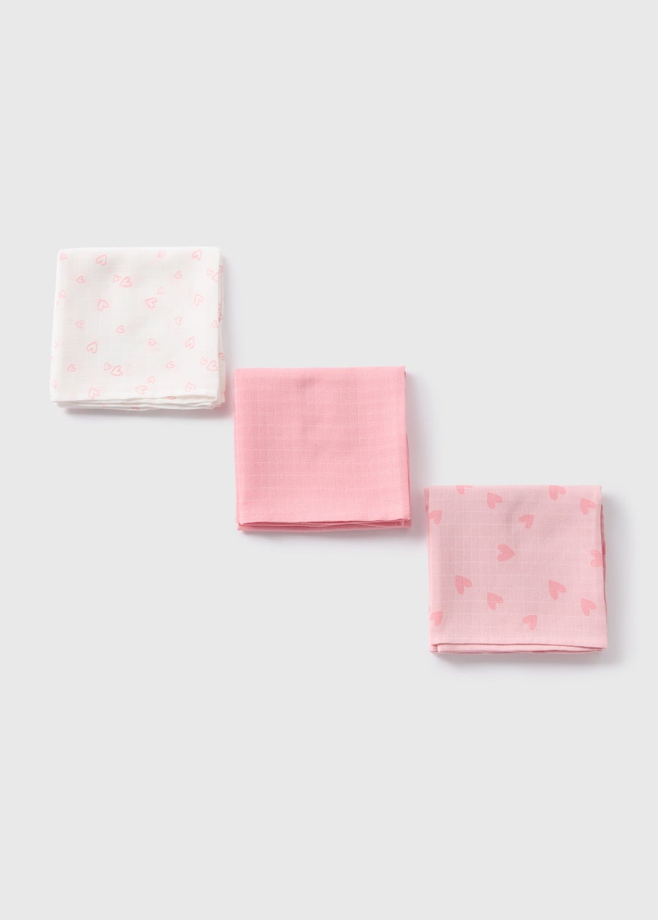3 Pack Baby White Muslin Squares