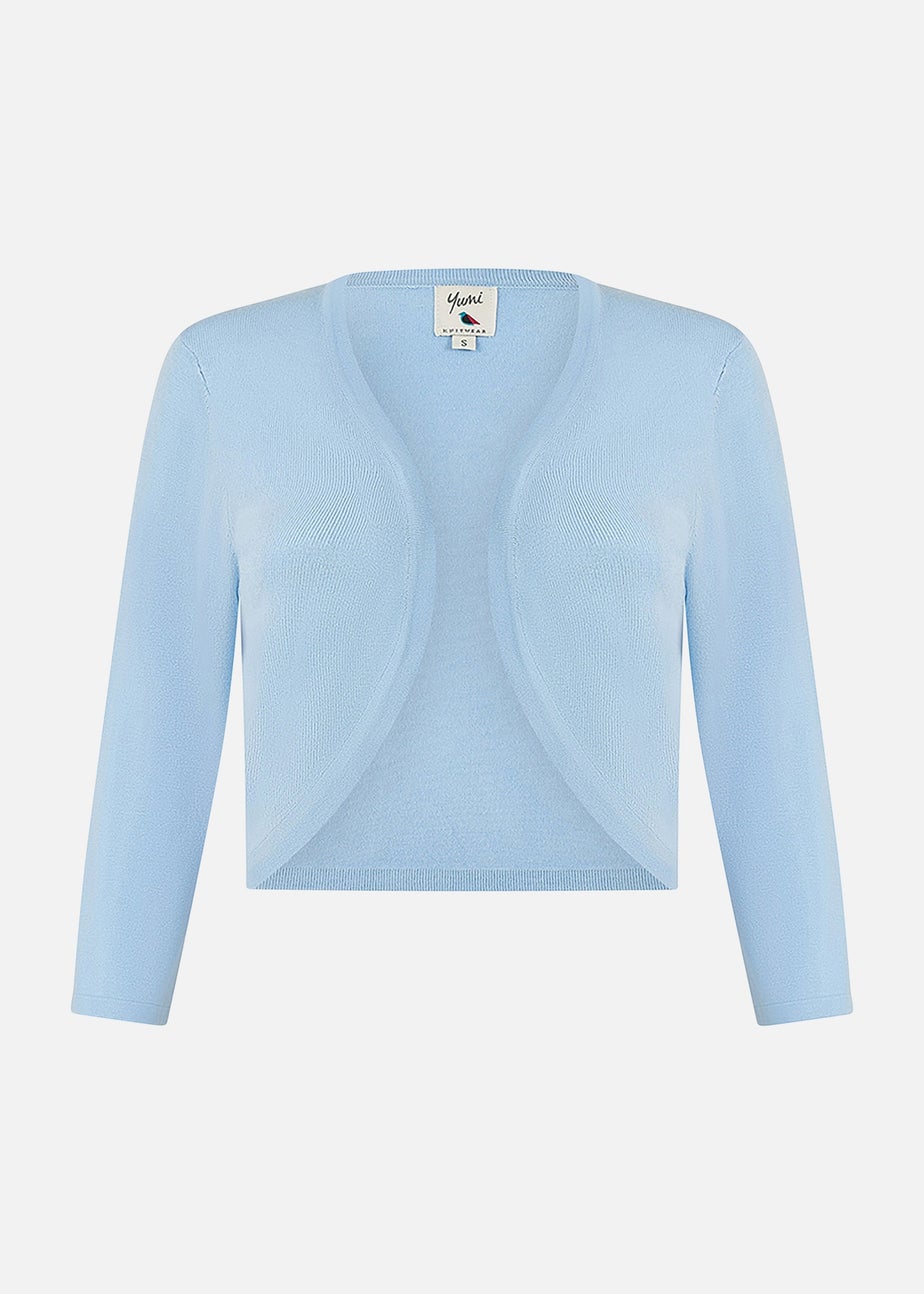 Yumi Blue Knitted Curve Bolero