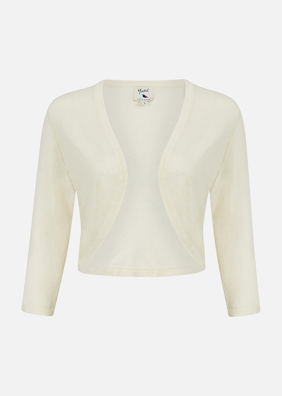 Yumi Ivory Knitted Curve Bolero