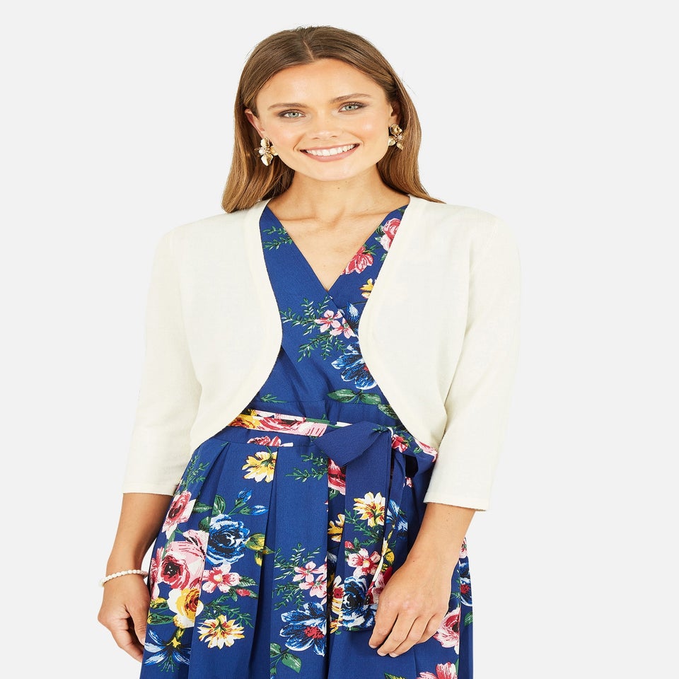 Yumi Ivory Knitted Curve Bolero