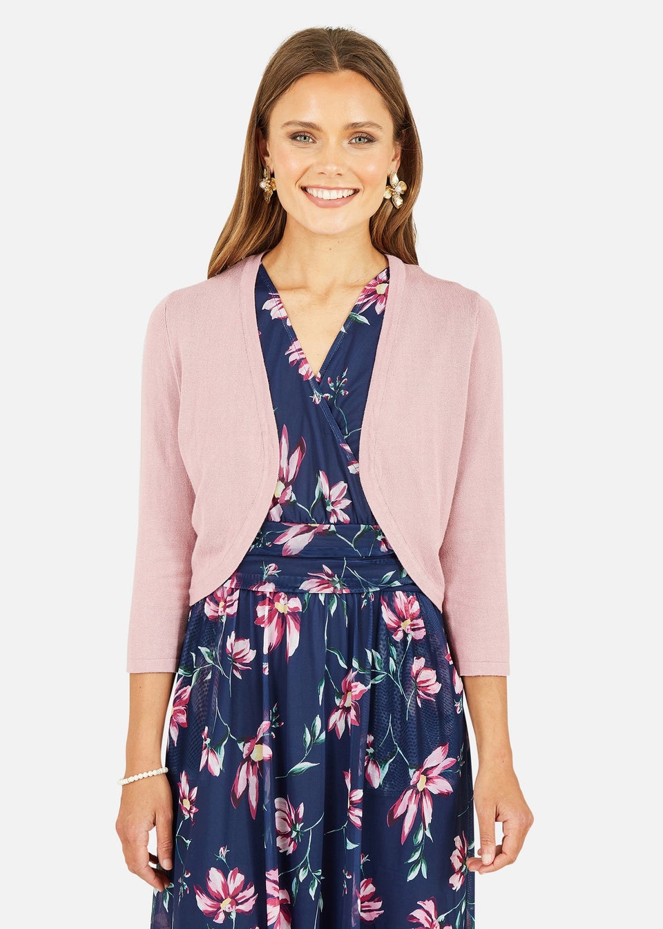 Yumi Blush Knitted Curve Bolero