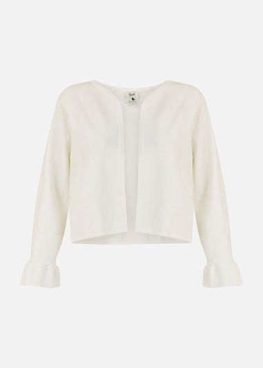Yumi Ivory Cropped Cardigan With Bell Sleeves