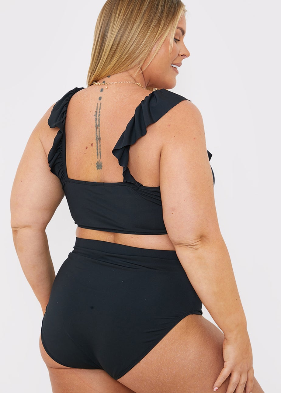 In The Style Black Co Ord High Bikini Bottoms