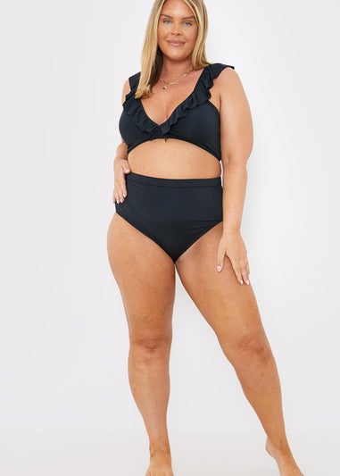 In The Style Black Co Ord High Bikini Bottoms