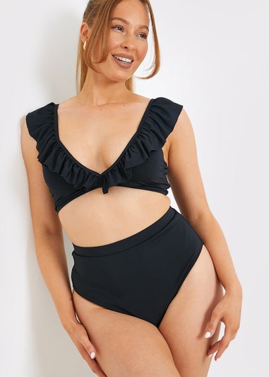 In The Style Black Co Ord High Bikini Bottoms