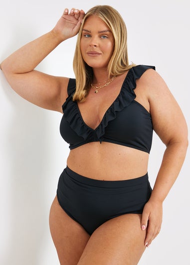 In The Style Black Co Ord High Bikini Bottoms
