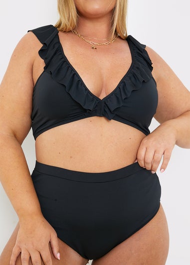 In The Style Black Co Ord High Bikini Bottoms