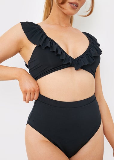 In The Style Black Co Ord High Bikini Bottoms