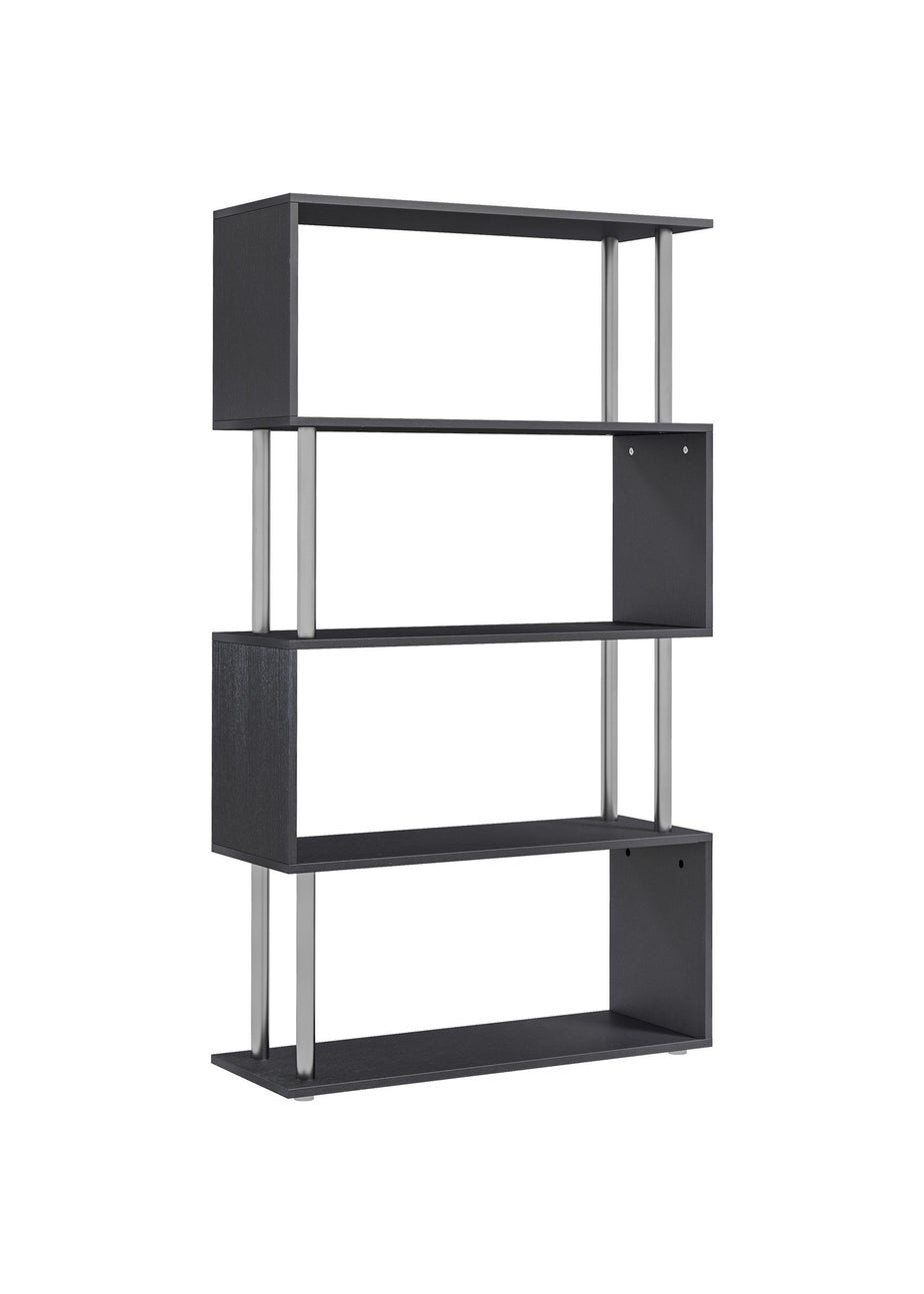 HOMCOM Black  Wooden Storage Display Unit (80cm x 30cm x 145cm)