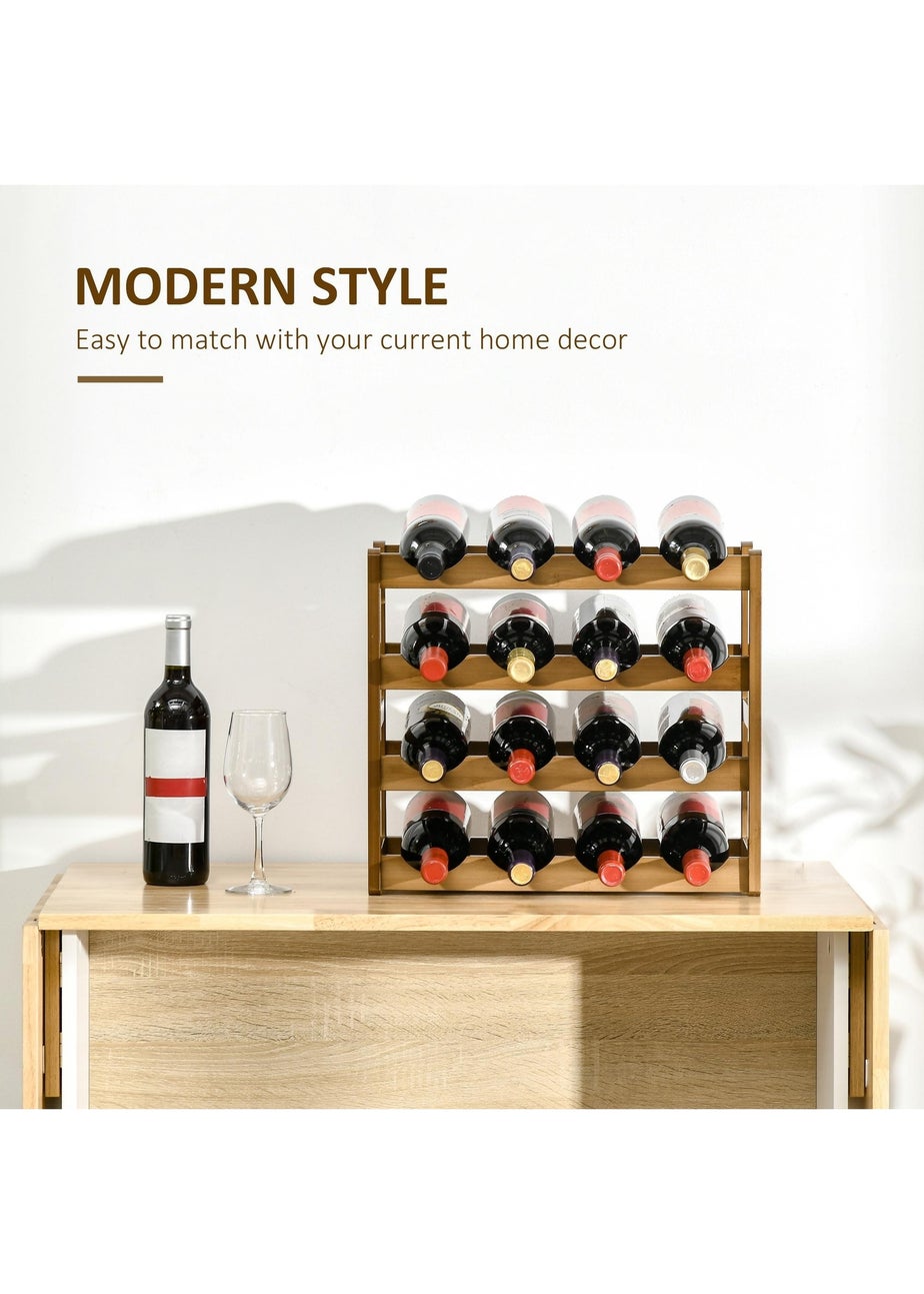 HOMCOM Brown Free Standing Wine Rack (43cm x 23.5cm x 38cm)