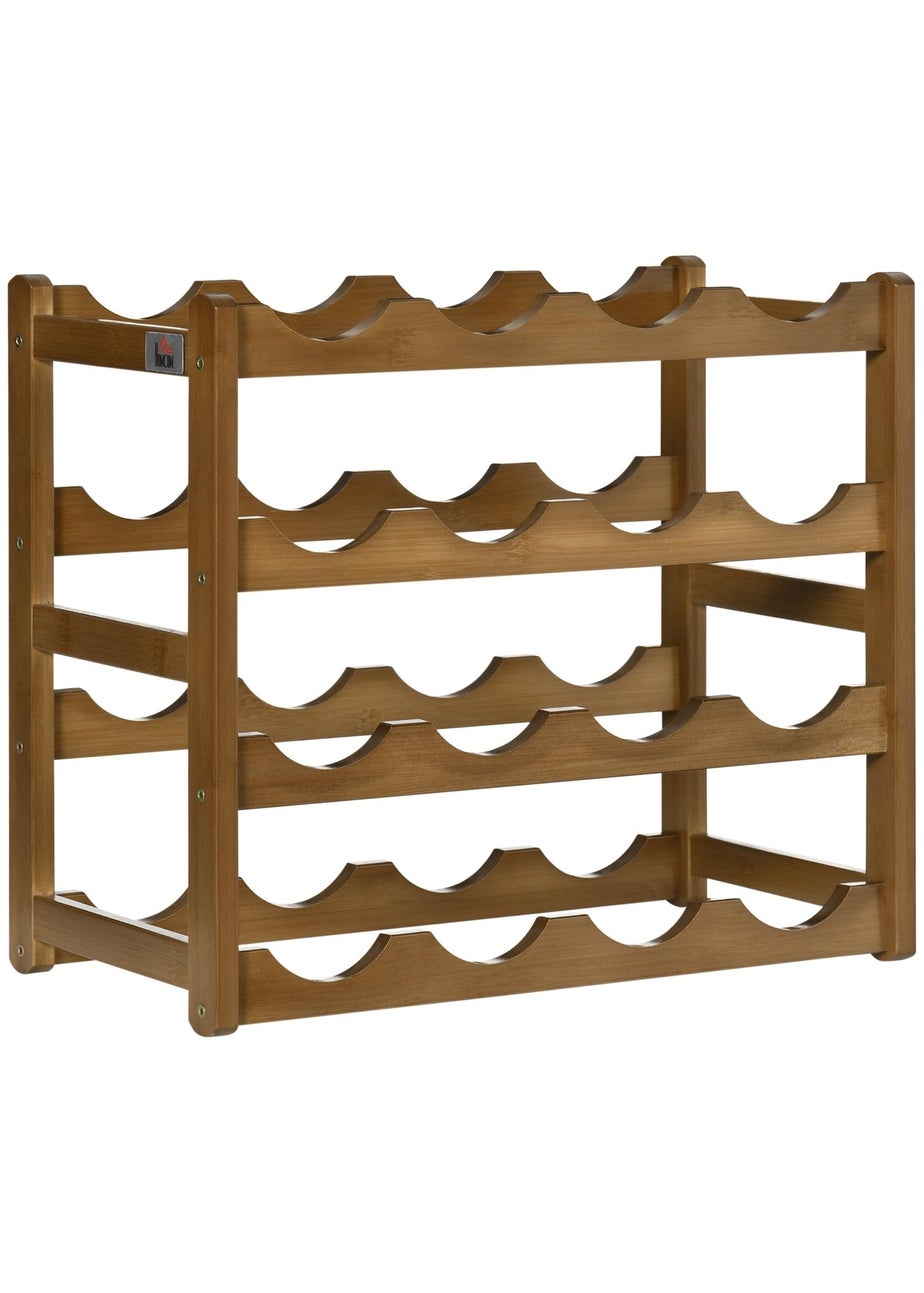 HOMCOM Brown Free Standing Wine Rack (43cm x 23.5cm x 38cm)