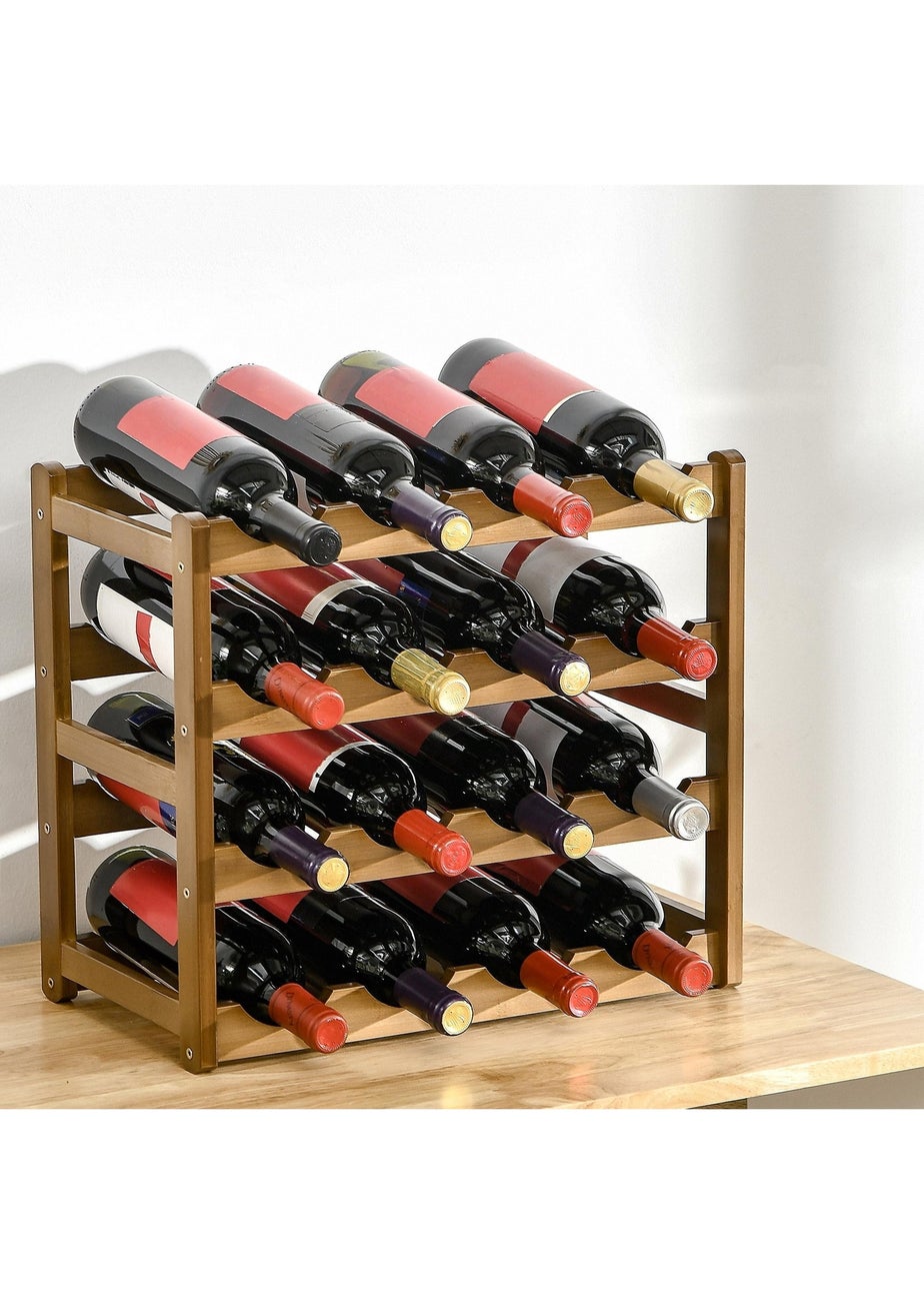 HOMCOM Brown Free Standing Wine Rack (43cm x 23.5cm x 38cm)
