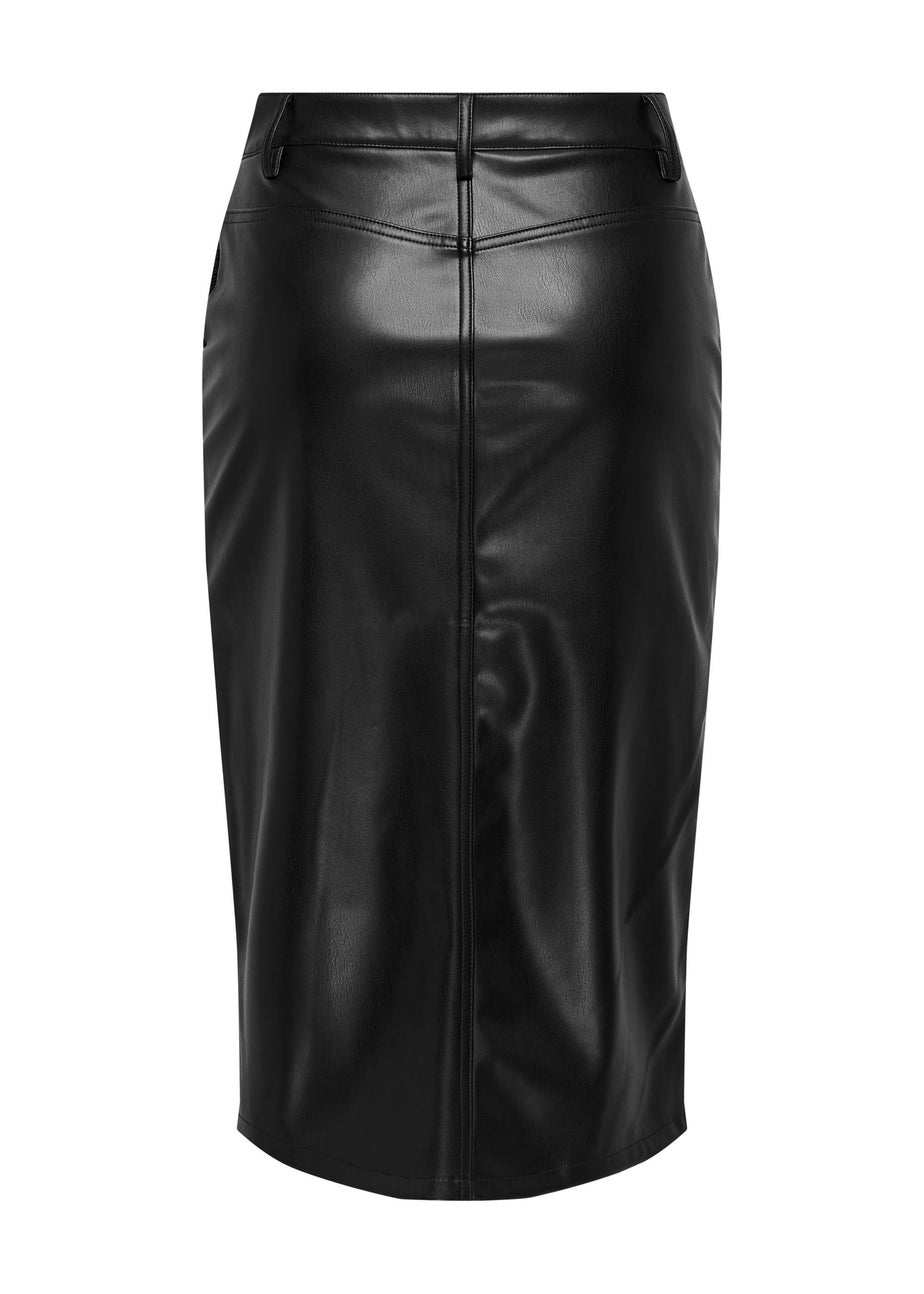 JDY Black Leather Skirt