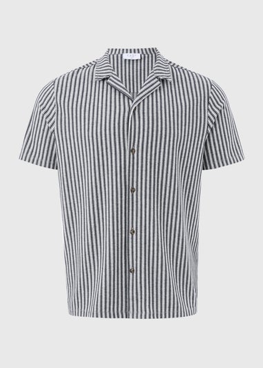 Black Stripe Textured Shirt