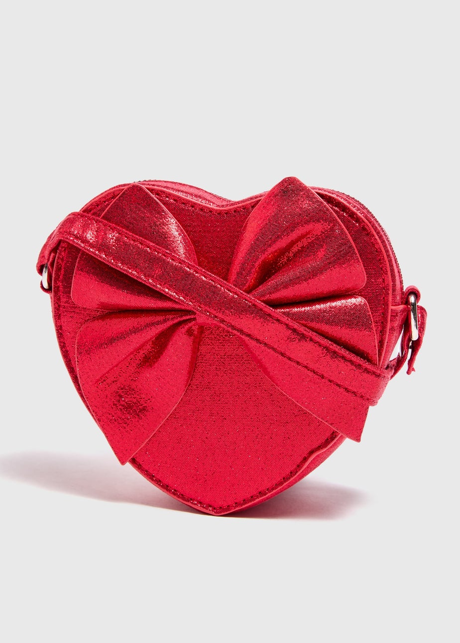Girls Red Heart Shape Cross Body Bag
