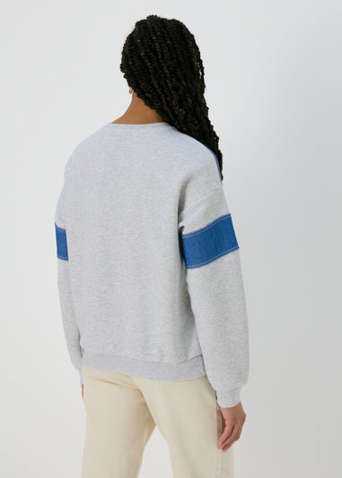 Grey Denim Mix Sweatshirt