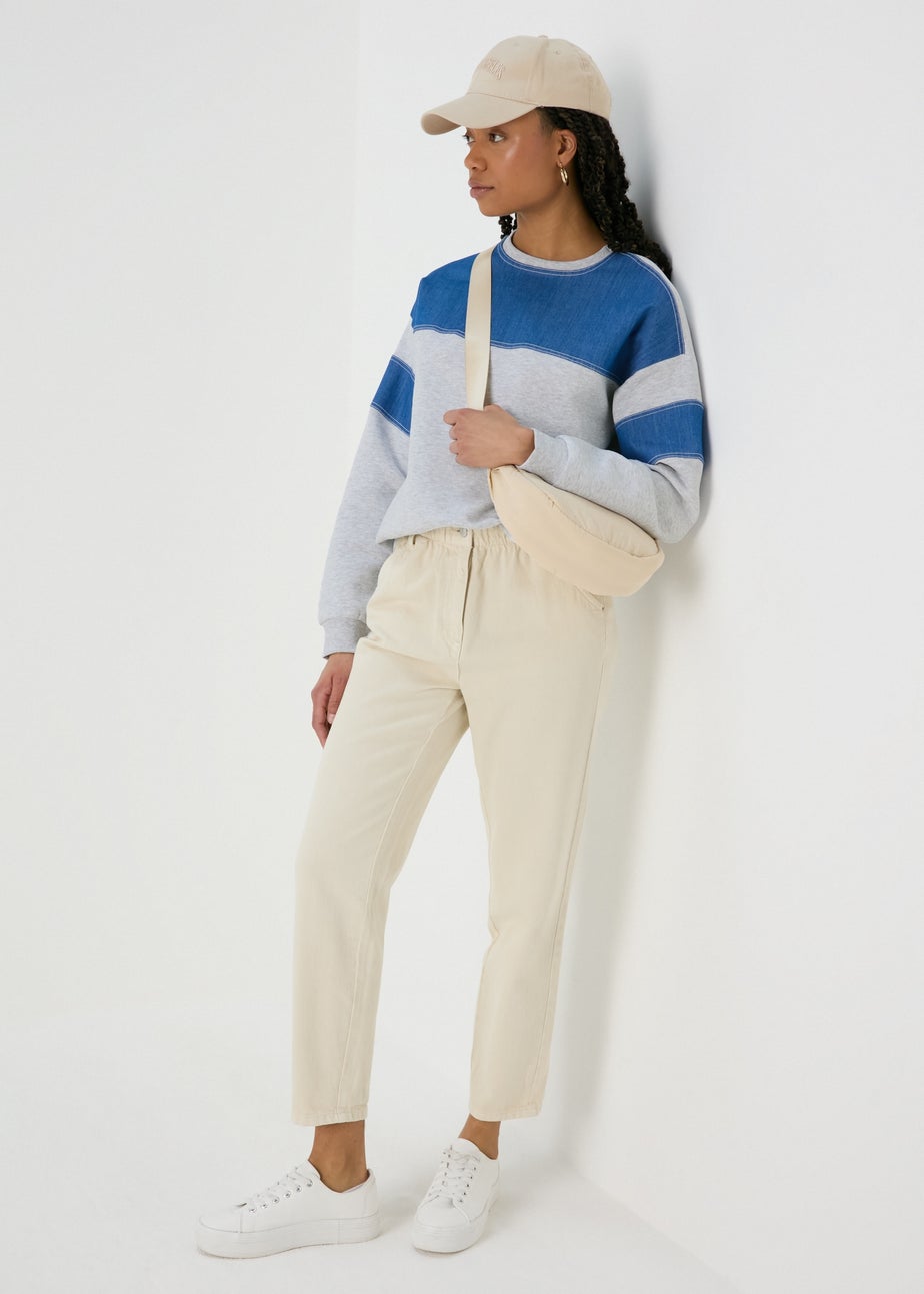 Grey Denim Mix Sweatshirt