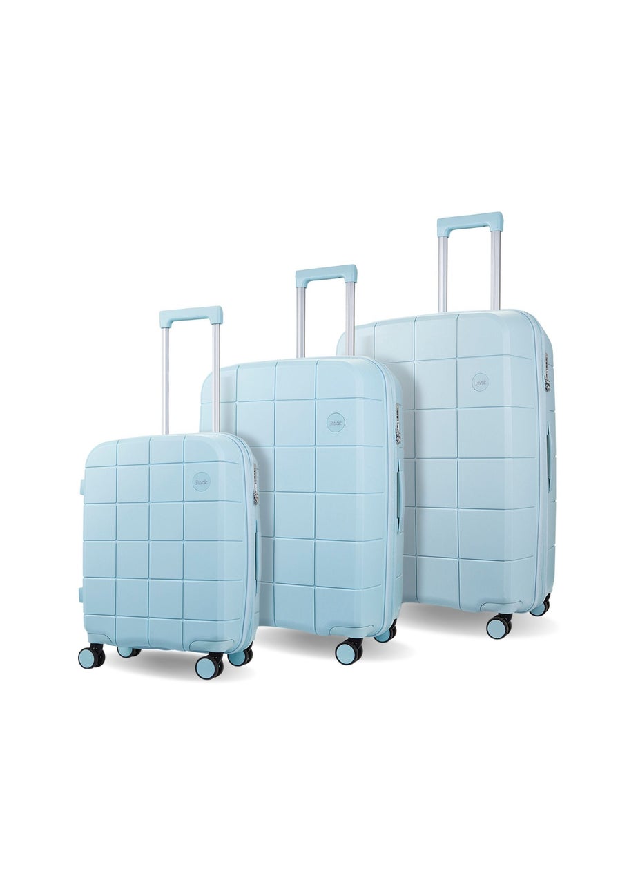 Rock Pixel Suitcase Pastel Blue