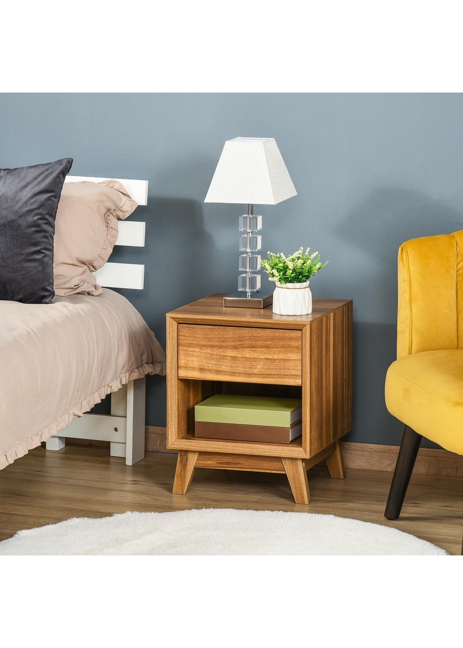 HOMCOM Brown Storage Organizer Bedside Table (40cm x 40cm x 50cm)