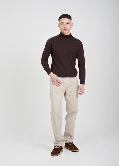 Brave Soul Chocolate Roll Neck Jumper