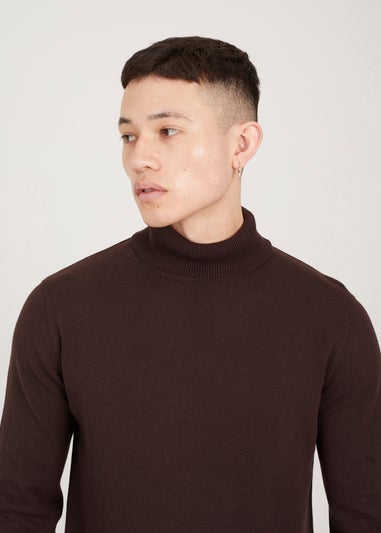 Brave Soul Chocolate Roll Neck Jumper