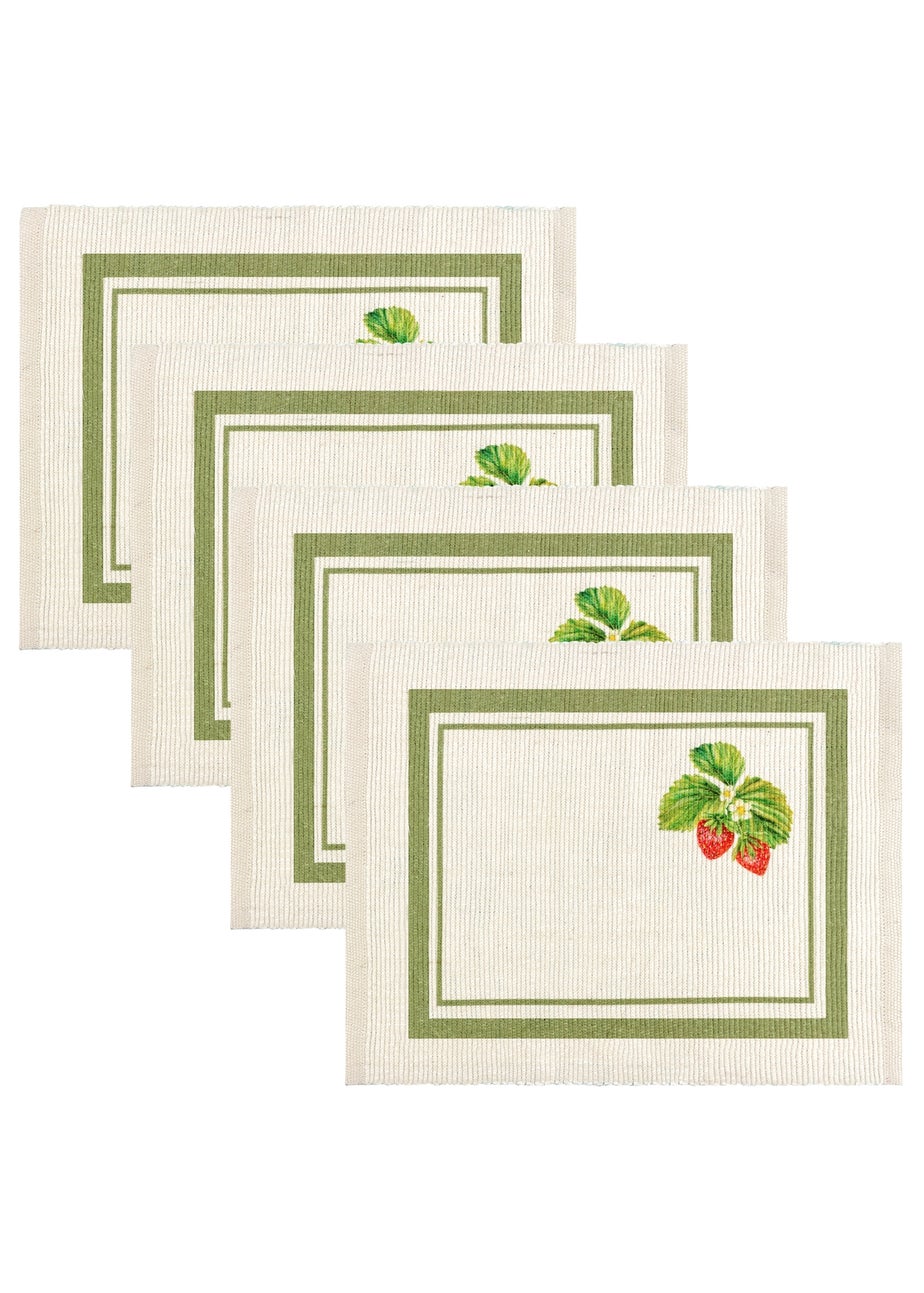 furn. Strawberry Set Of 4 Table Placemats (46 x 36cm)