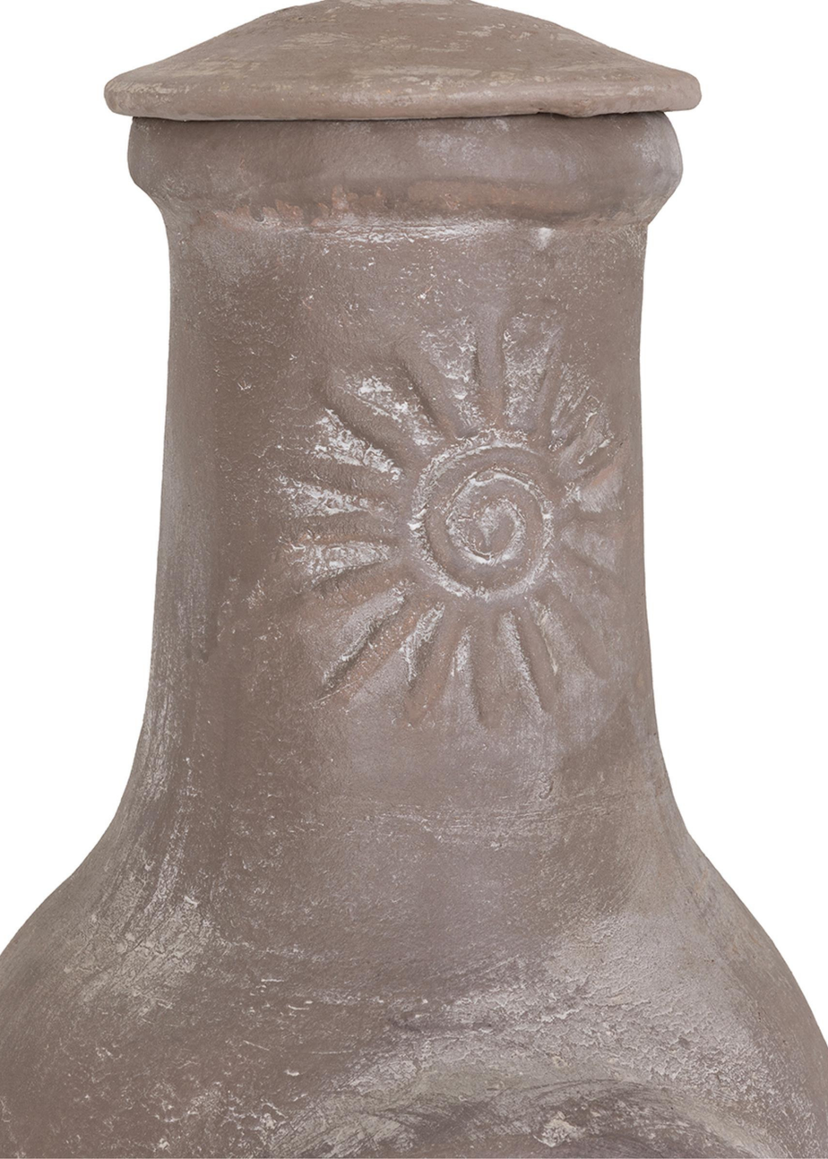 Charles Bentley Outdoor Medium Natural Clay Chiminea Patio Heater (80cm x 35cm)