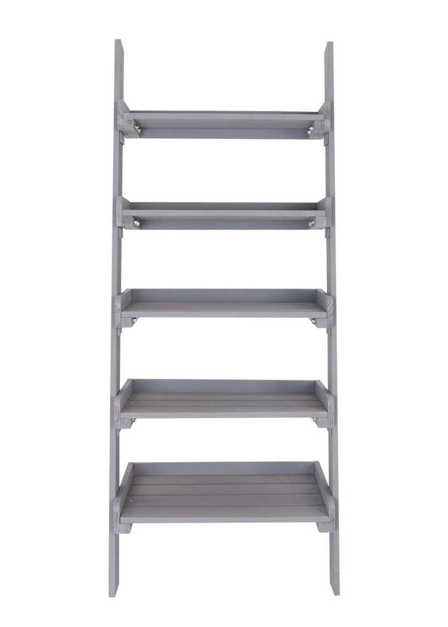 Charles Bentley FSC Slim Grey Tall Ladder Planter (H110 x D33 x W45cm)